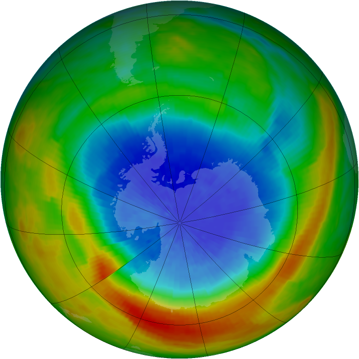 Antarctic ozone map for 01 October 1983